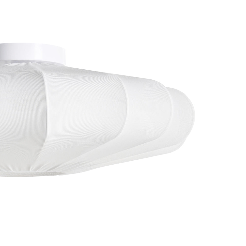 Lampada a sospensione con base in ferro bianco e paralume in tessuto Stile scandinavo Luce d'atmosfera Bianca
