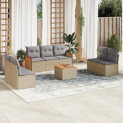 Set Divano da Giardino 8 pz con Cuscini Beige in Polyrattancod mxl 116894