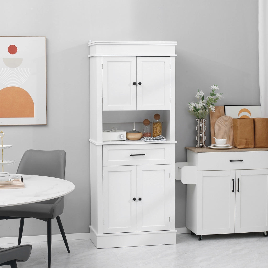 Armadio da cucina ¨C zephmum ¨C 2 ante, 2 cassetti, nicchia, bianco
