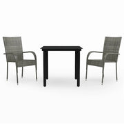 Set da Pranzo per Giardino 7 pz | Set Salotto da Giardino con Cuscini Grigio e Nero