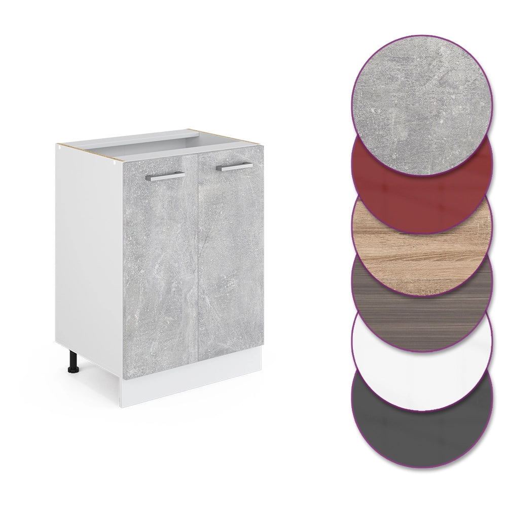 Vicco Mobiletto base cucina Calcestruzzo 60 cm senza piano di lavoro