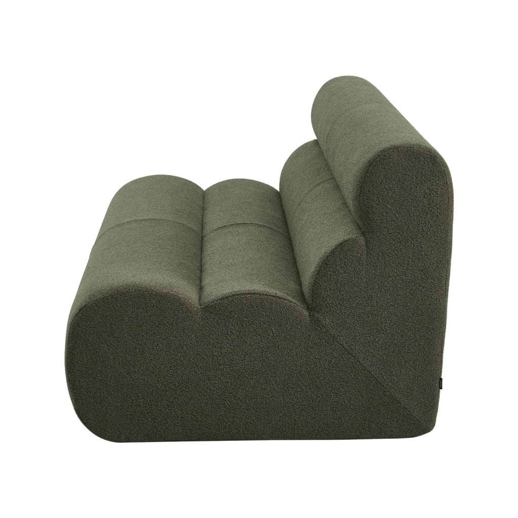 Poltrona bouclé strutturata, 2 posti, verde kaki