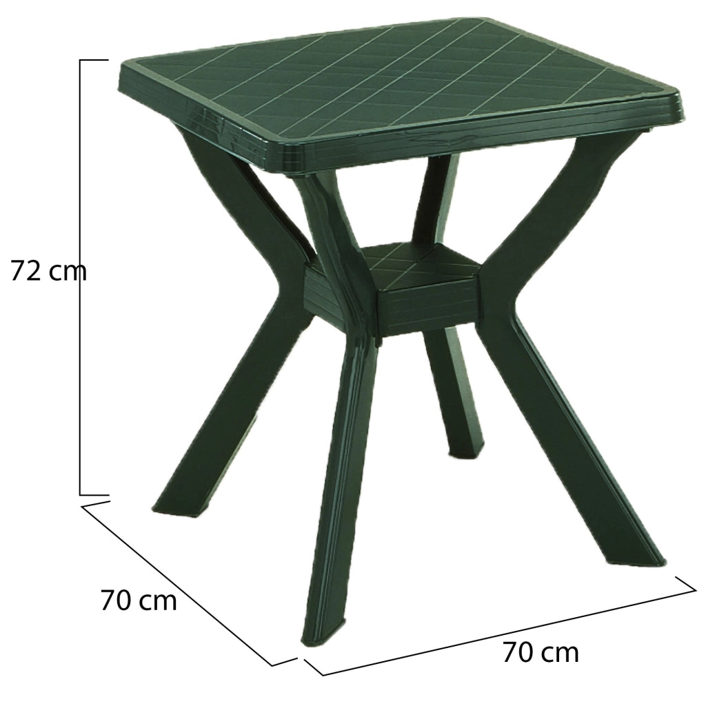 Straven, Tavolo da Esterno 4 Posti Made in Italy, 70x70x72h cm Verde