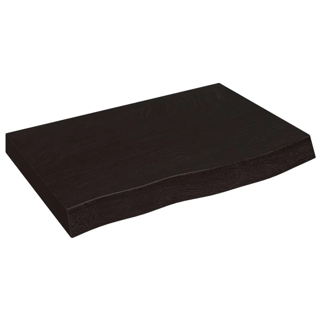 Piano Tavolo Marrone 60x40x(2-6) cm Rovere Massello Trattato 3156409