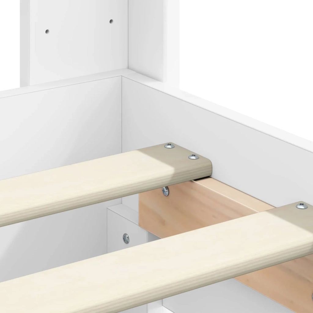 Struttura del letto con stoccaggio e testata Bianco 3414365