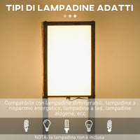 Lampada da Terra Attacco E27 Potenza 40W con Mensole in MDF Colore Legno