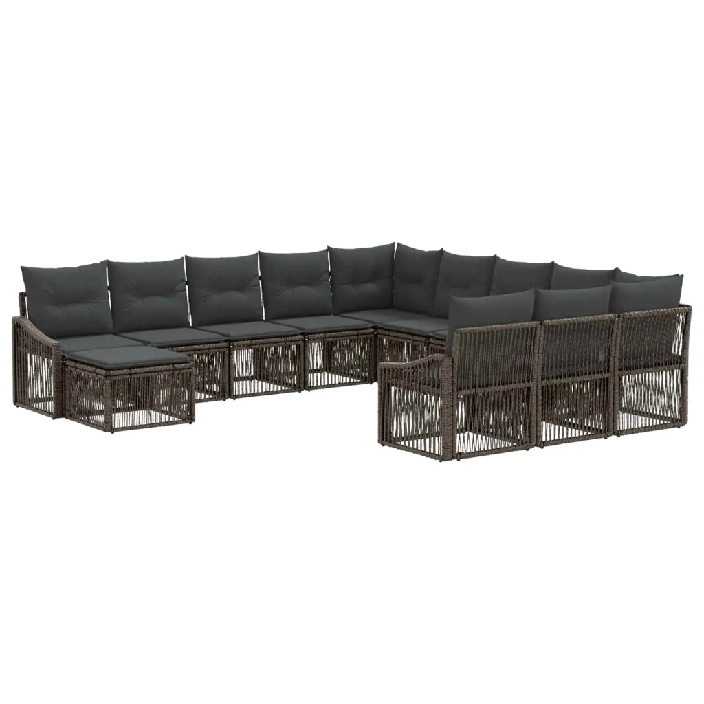Set Divano da Giardino 12 pcs Grigio polyrattan 3436211