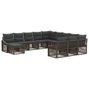 Set Divano da Giardino 12 pcs Grigio polyrattan 3436211