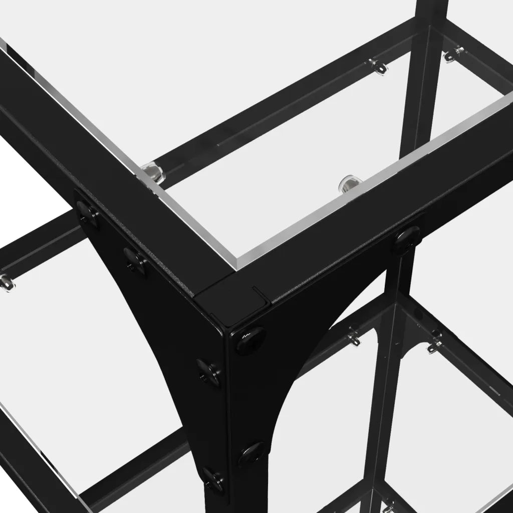 vidaXL Scaffale con Piano in Vetro Trasparente 40x30x123cm in Acciaio