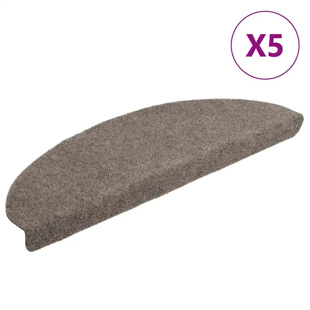 Tappetini per scale autoadesivi 5 pz 65x21x4 cm beige semicircolari grandi 149716