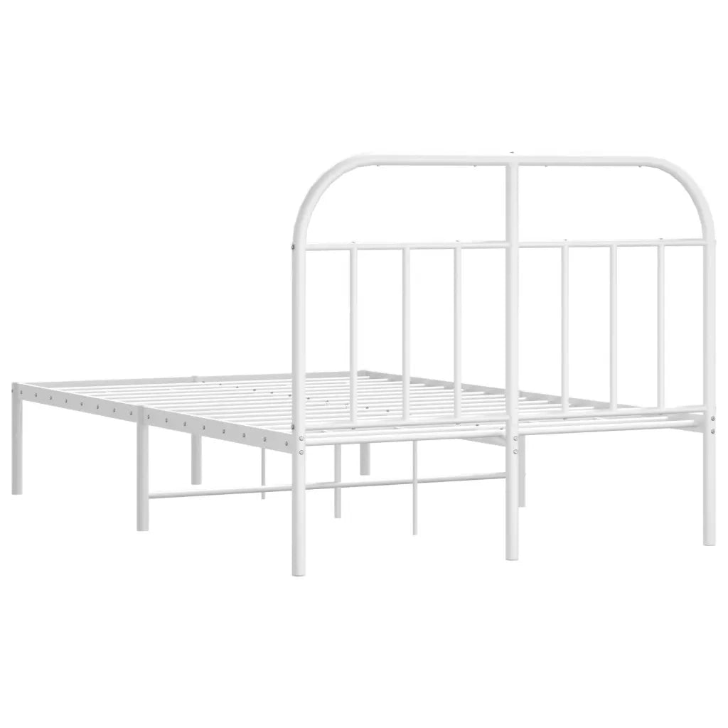 Giroletto con Testiera-Struttura Letto con testiera in Metallo Bianco 120x200 cm 608661