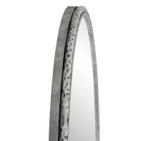 Specchio da parete ad arco con cornice in ferro, specchio da trucco per bagno, 61x2,5x91 cm, Argento