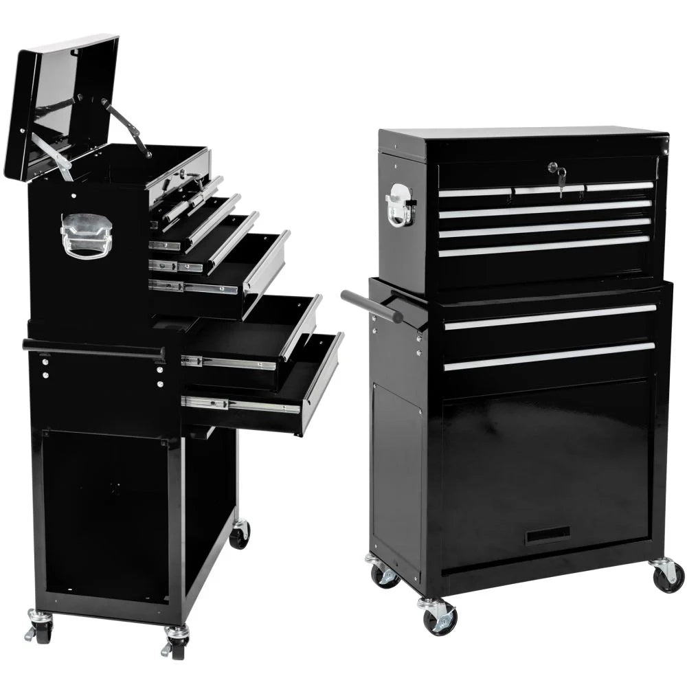Carrello da officina a 8 cassetti nero 3408117