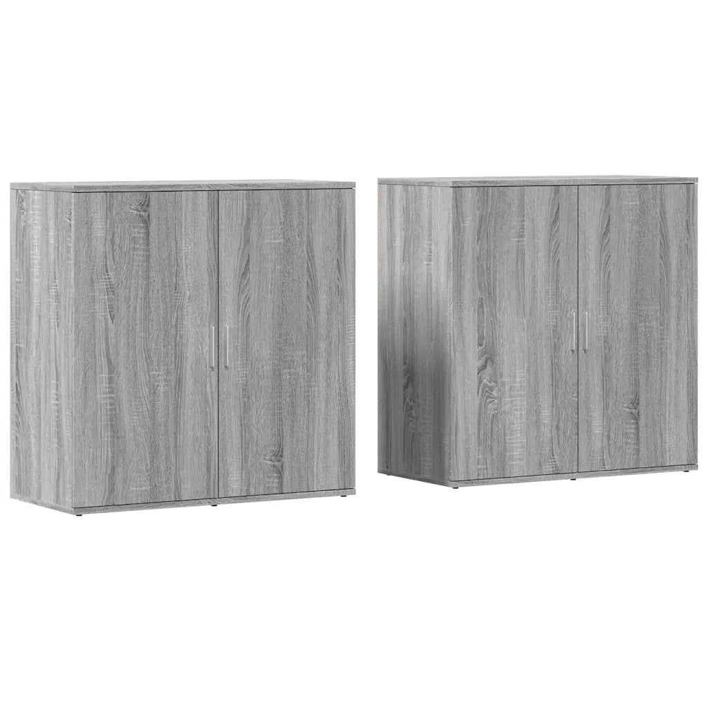 Credenze 2 pz | Madia | Buffet da pranzo | Armadio da pranzo Grigio Sonoma 79x38x80 cm in Legno Multistrato