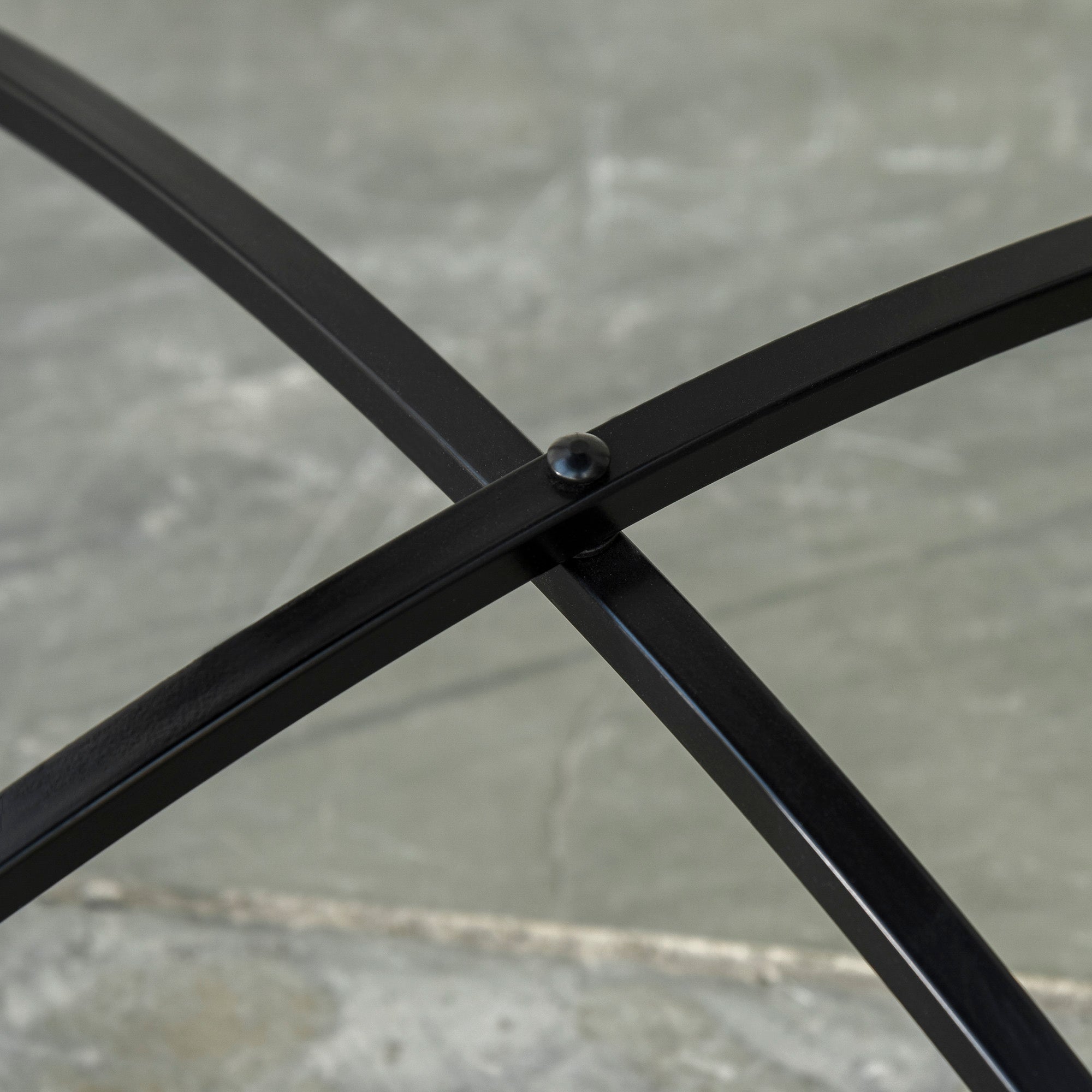 Tavolino da Giardino Ø60x71 cm in Metallo con Mosaico Nero