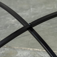 Tavolino da Giardino Ø60x71 cm in Metallo con Mosaico Nero