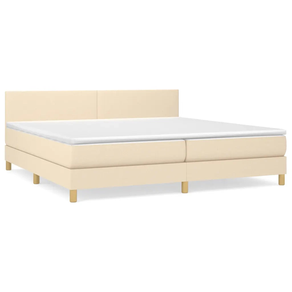 Giroletto a Molle con Materasso Crema 200x200 cm in Tessuto 3140486