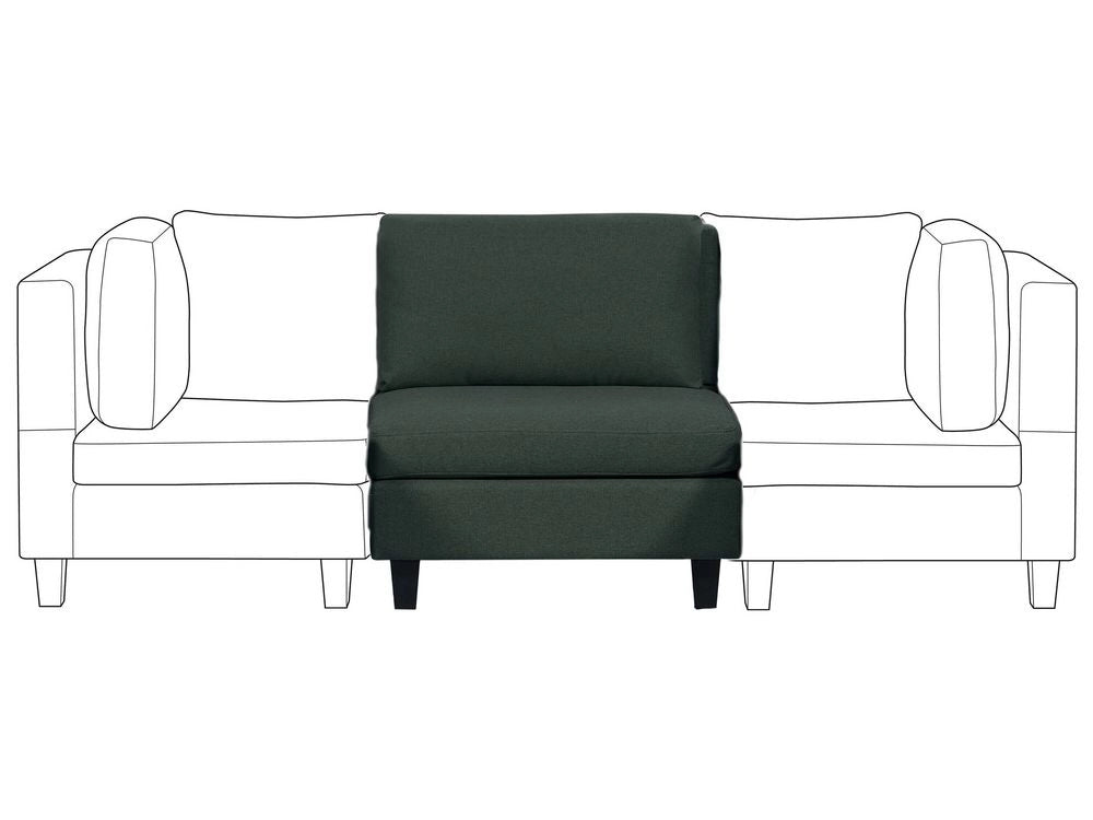 Poltrona imbottita in tessuto Verde Scuro a 1 posto sezione modulare stile moderno scandinavo soggiorno