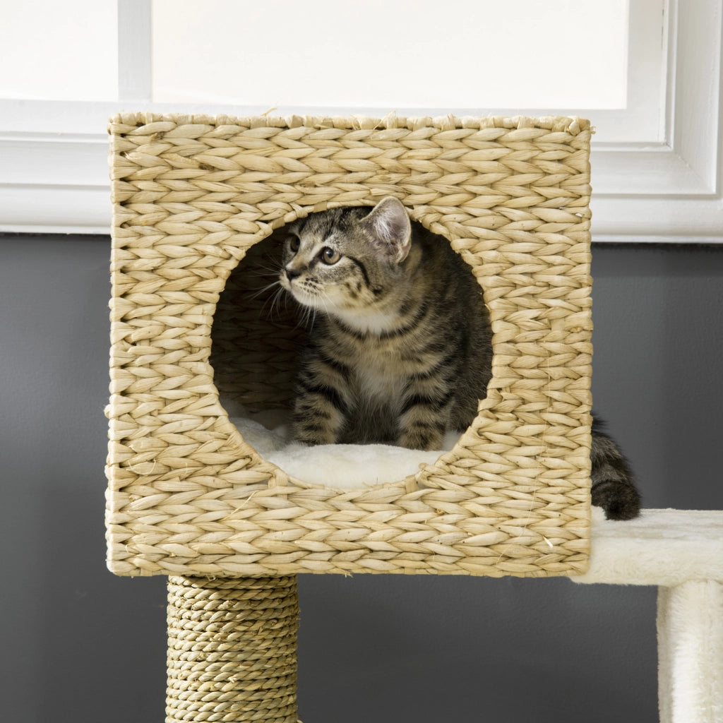Albero tiragraffi per gatti con cuscino e letto ¨C zephmum ¨C 100.5x40x40 cm