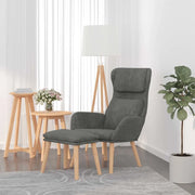 Divano Sedia-Poltrona Relax con Poggiapiedi Grigio Scuro in Velluto 430124