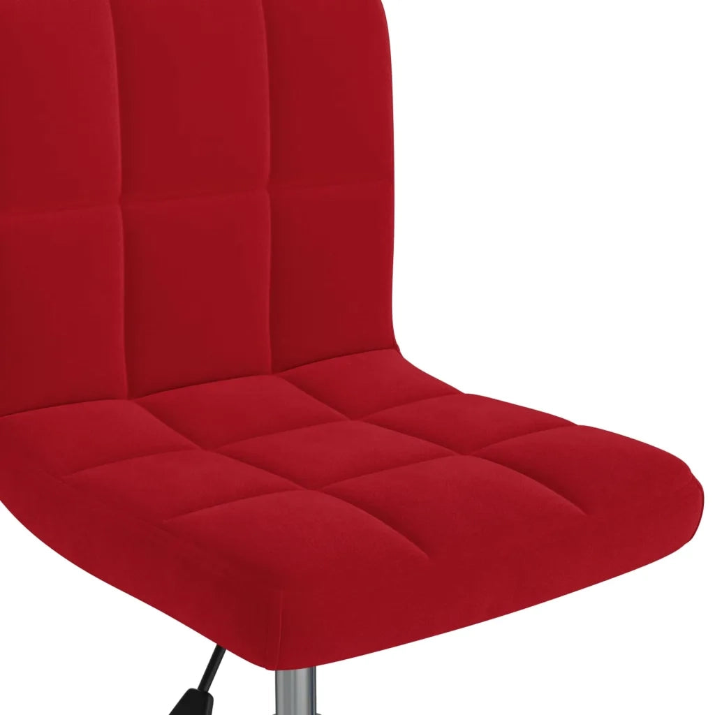 Sedia Girevole da Ufficio Rosso Vino in Velluto 334362