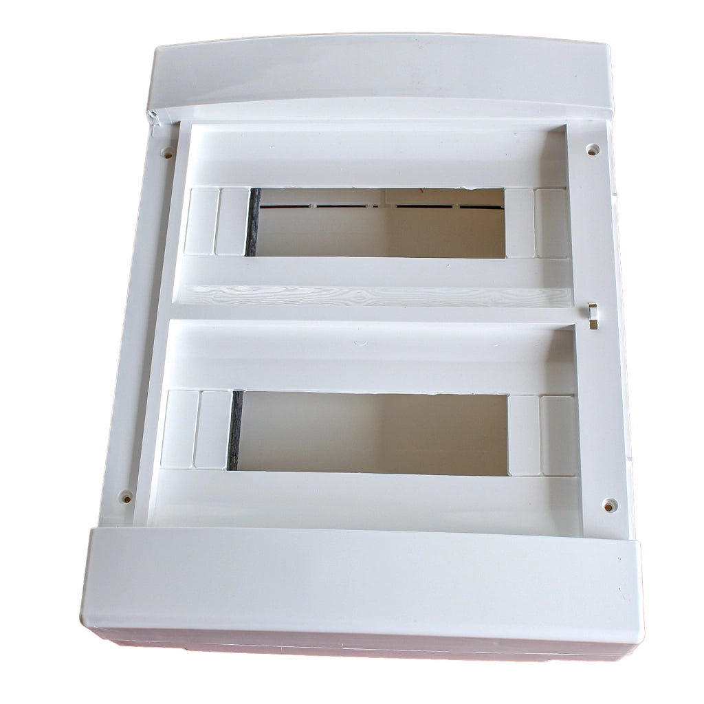 Centralino da parete senza portello 24 moduli, grigio RAL 7035, 250x340x95 mm, IP40, ideale per installazioni elettriche interne