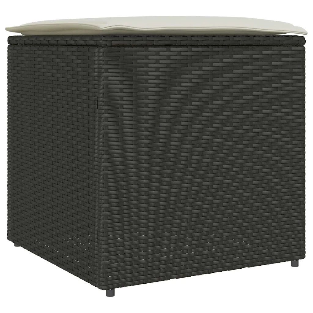 Scatola per Cuscini Nero 50 x 50 x 50 cm polyrattan 365408