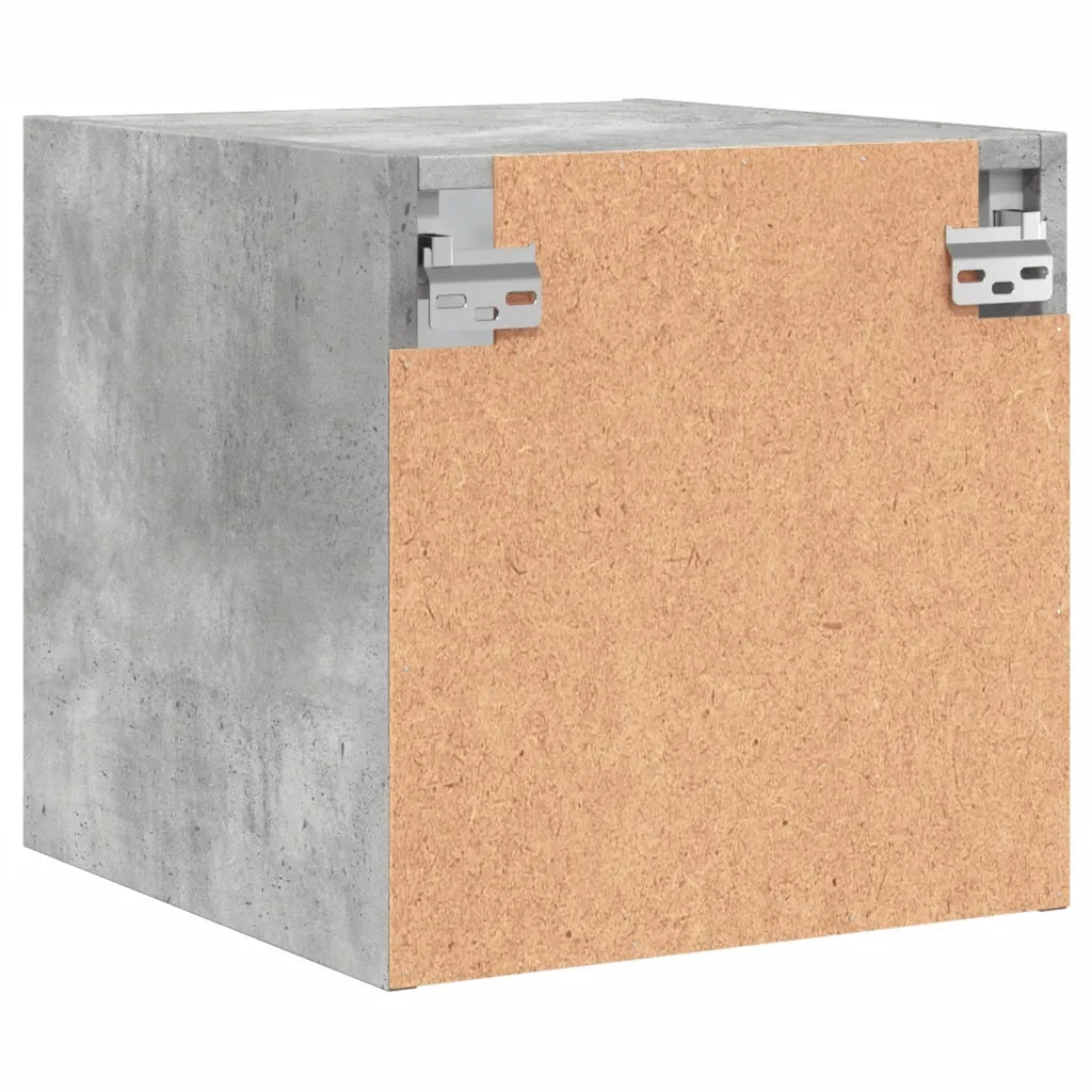 Comodini con Ante in Vetro 2pz Grigio Cemento 35x37x35 cm 836469