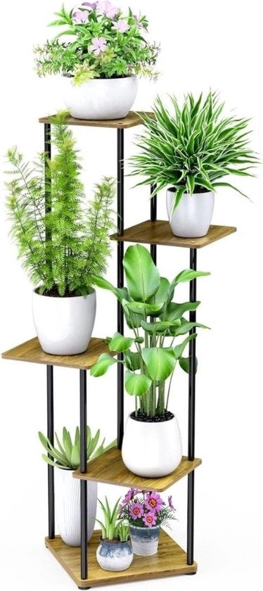 Scale a piante - Scaffale per piante - Racks per piante con 5 livelli di archiviazione - Scaffalature per piante - Supporti per piante - Racks per fiori – Trappole per fiori con 5 livelli – Per esterno e interno – Per angolo, giardino e balcone