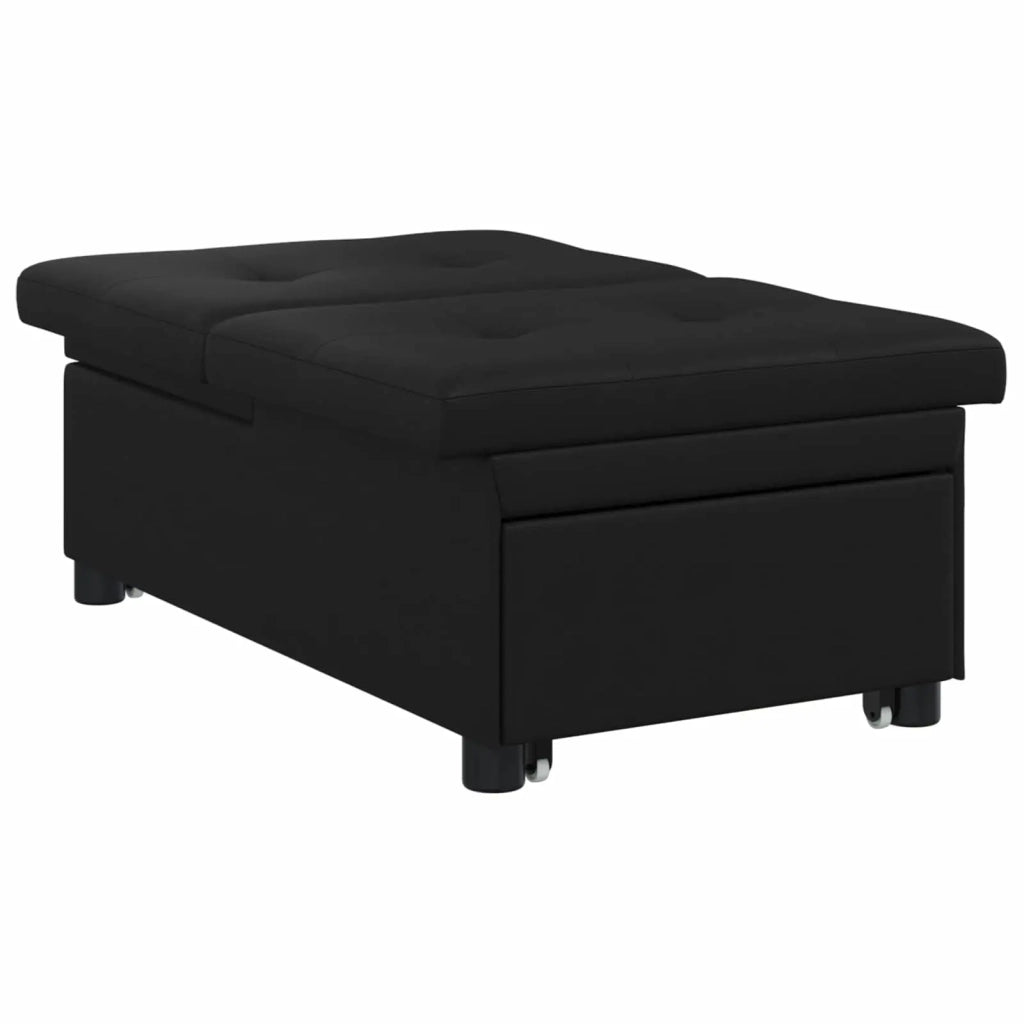 Divano Letto Estraibile Nero 194 x 67 x 82 cm Microfibra 42008610