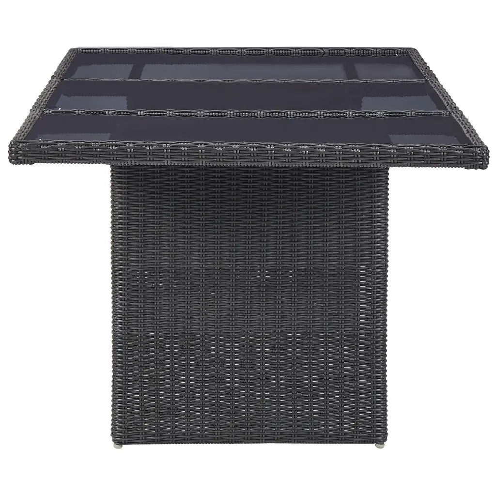 Tavolo da Giardino | Tavolino da esterno Nero 200x100x74 cm in Vetro e Polyrattan