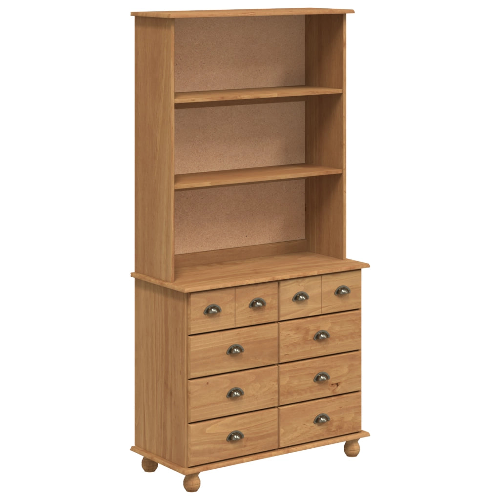 Hutch  'ASKIM'Miele bruno 91x40x183 cm Legno massello di pino