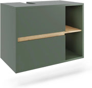 Mobiletto per lavabo Viola, Verde/Artigianale, 80 x 60 cm con 2 cassetti