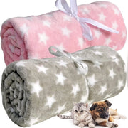 Set di 2 Coperte per Cani Coperte per Animali Coperte per Piccoli Animali per Soggiorno e Letto 75 * 100cm, Grigio chiaro Rosa