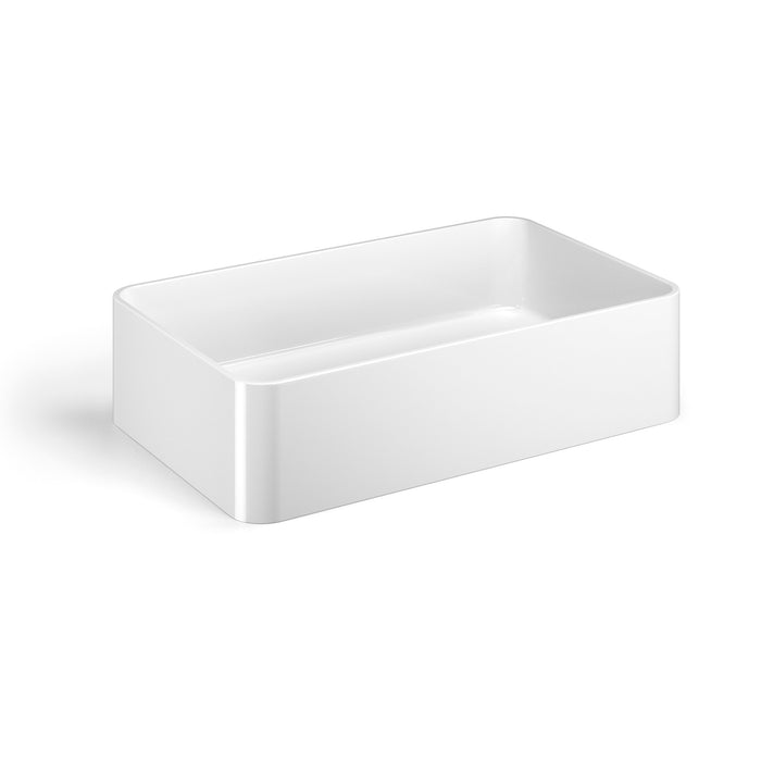 Lineabeta - Lavabo rettangolare da appoggio Quarelo in ceramica 58,5x36,5cm bianco