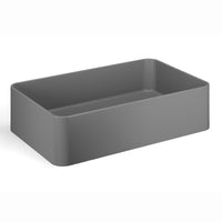 Lineabeta - Lavabo rettangolare da appoggio in ceramica 58,5x36,5 grigio opaco