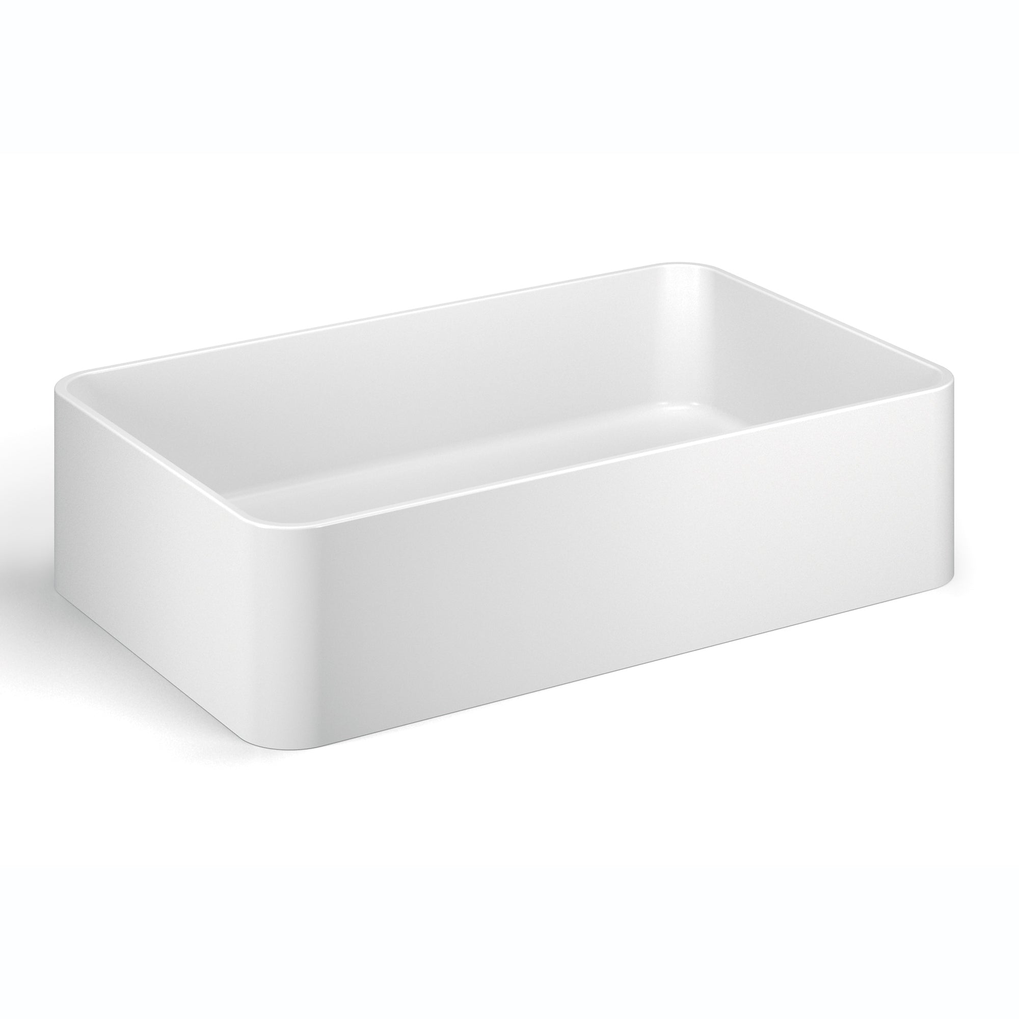 Lineabeta - Lavabo rettangolare da appoggio in ceramica 58,5x36,5 bianco opaco