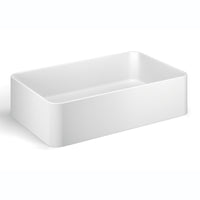 Lineabeta - Lavabo rettangolare da appoggio in ceramica 58,5x36,5 bianco opaco