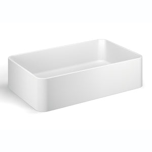 Lineabeta - Lavabo rettangolare da appoggio in ceramica 58,5x36,5 bianco opaco