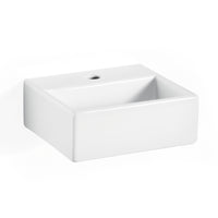 Lineabeta - Lavabo da appoggio/sospeso con foro rubinetto 32x29 bianco lucido