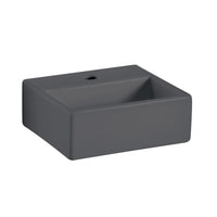 Lineabeta - Lavabo da appoggio/sospeso con foro rubinetto 32x29 grigio opaco