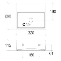 Lineabeta - Lavabo da appoggio/sospeso senza foro rubinetto 32x29 bianco lucido