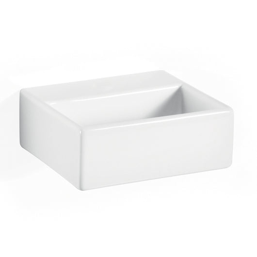 Lineabeta - Lavabo da appoggio/sospeso senza foro rubinetto 32x29 bianco lucido