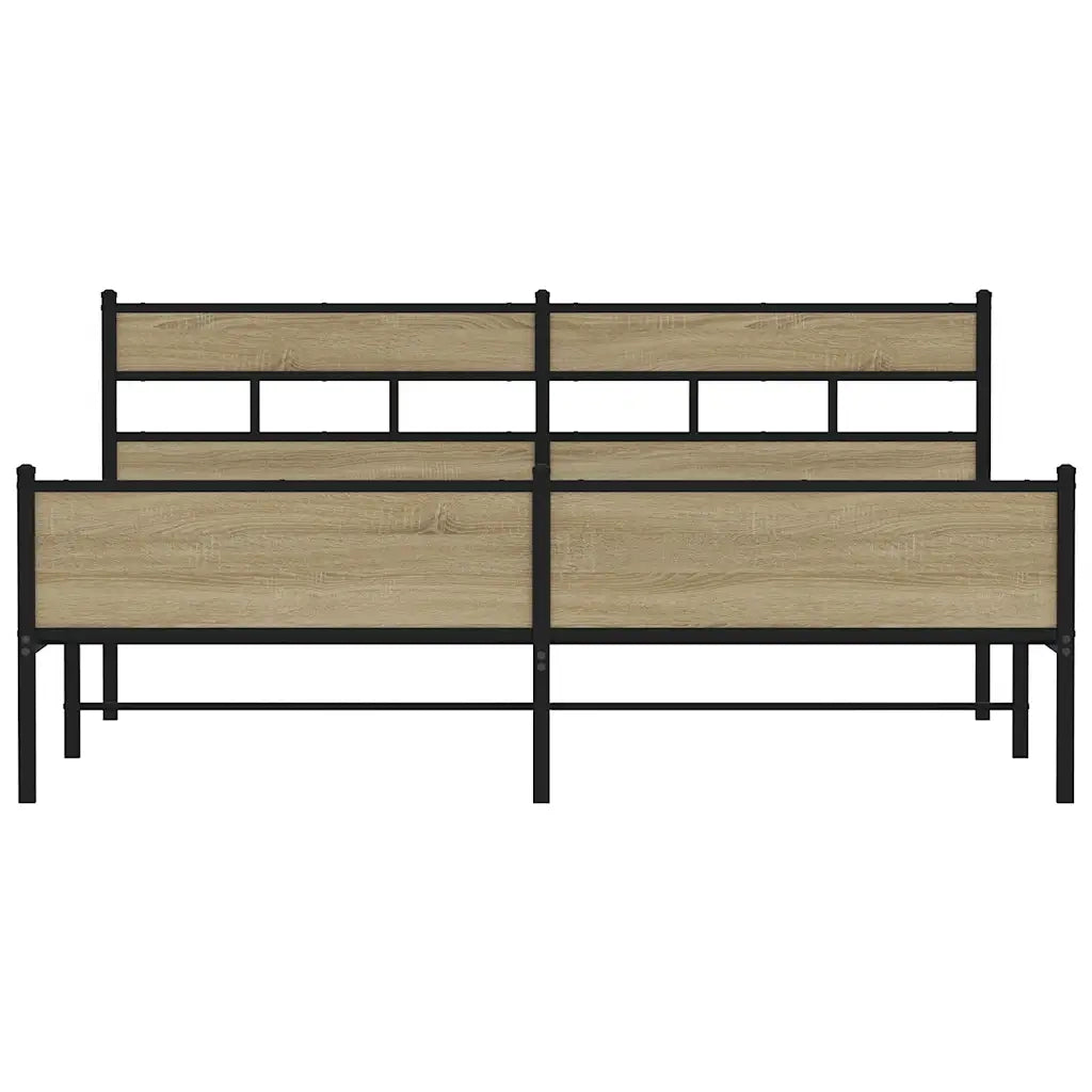 Giroletto senza Materaso in Metallo Rovere Sonoma 193x203 cm 3308506