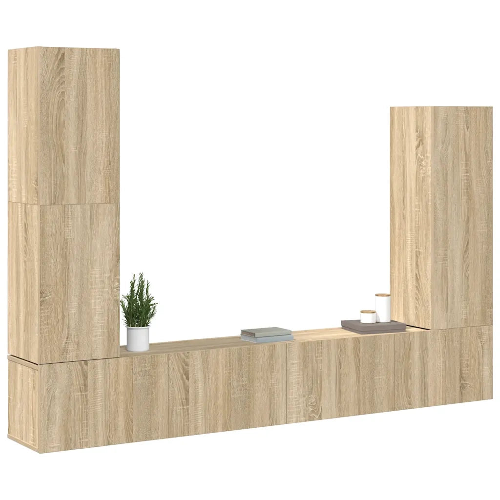 Set di Mobili Porta TV 4 pz-Set di 4 Credenza per TV Rovere Sonoma in Legno Multistrato 993692