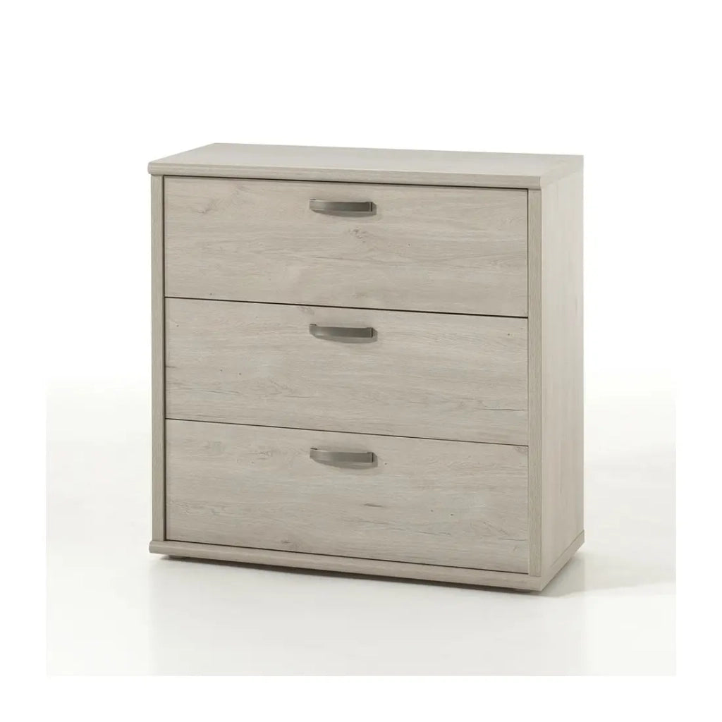 Comò DANY – 3 cassetti colore rovere chiaro robusto