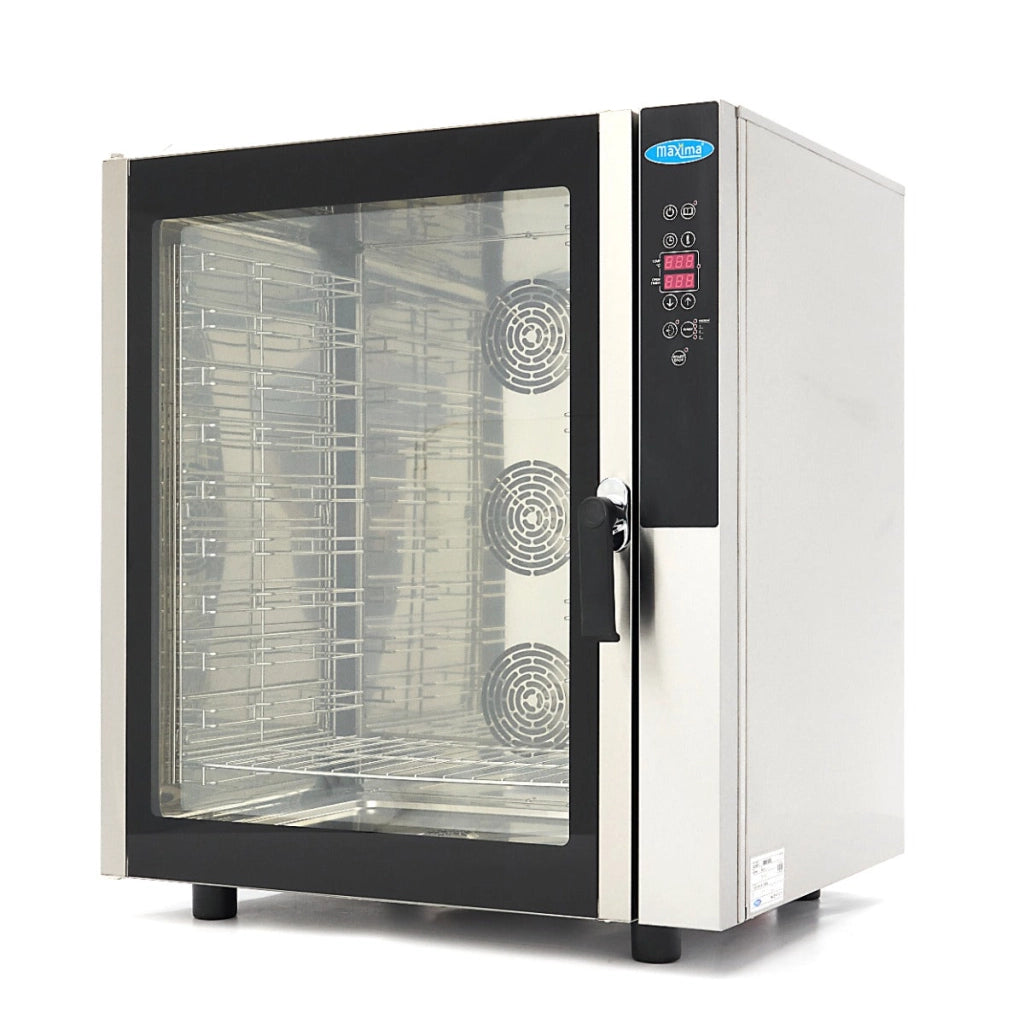 Forno a Vapore Combinato - adatto a 10 Teglie (1/1 GN / 60 x 40 cm) - Display Digitale - 400V