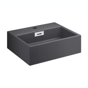 Lineabeta - Lavabo da appoggio/sospeso con foro rubinetto 42x36 grigio opaco