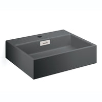 Lineabeta - Lavabo da appoggio/sospeso con foro rubinetto 49,5x42 grigio opaco