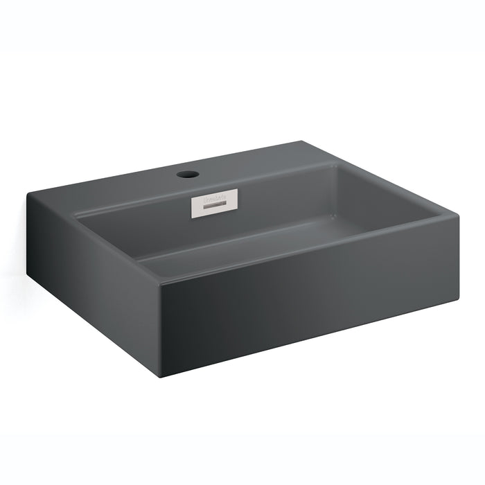 Lineabeta - Lavabo da appoggio/sospeso con foro rubinetto 49,5x42 grigio opaco
